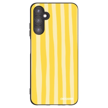 Picasee silikonowe czarne etui na Samsung Galaxy A05s A057G - Lines lemon