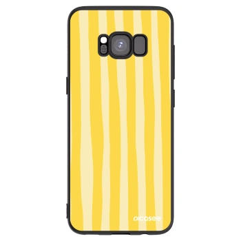 Picasee silikonowe czarne etui na Samsung Galaxy S8 G950F - Lines lemon