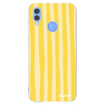 Picasee silikonowe przeźroczyste etui na Huawei P Smart 2019 - Lines lemon