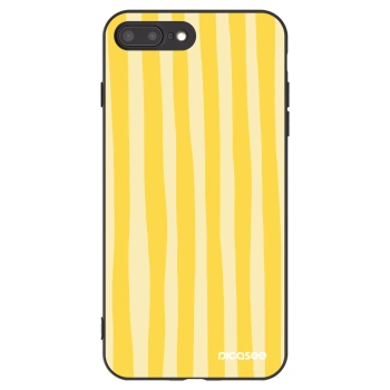 Picasee silikonowe czarne etui na Apple iPhone 8 Plus - Lines lemon