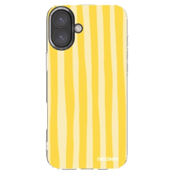 Picasee silikonowe przeźroczyste etui na Apple iPhone 16 Plus - Lines lemon