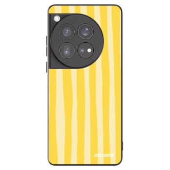 Picasee silikonowe czarne etui na OnePlus 12 5G - Lines lemon
