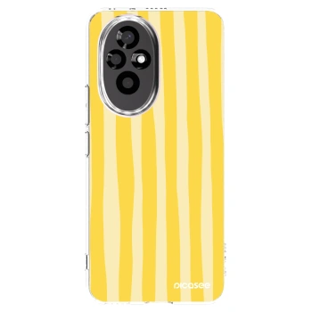 Picasee silikonowe przeźroczyste etui na Honor 200 Pro 5G - Lines lemon