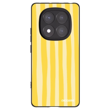 Picasee silikonowe czarne etui na Xiaomi Redmi Note 14 Pro 5G - Lines lemon