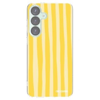 Picasee silikonowe przeźroczyste etui na Samsung Galaxy S25+ 5G - Lines lemon