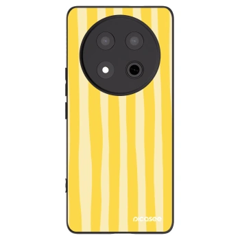 Picasee silikonowe czarne etui na Honor Magic7 Lite 5G - Lines lemon