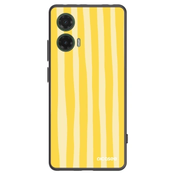 Picasee silikonowe czarne etui na Motorola Moto G35 5G - Lines lemon