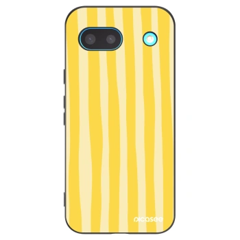 Picasee silikonowe czarne etui na Google Pixel 8a - Lines lemon