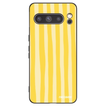 Picasee silikonowe czarne etui na Google Pixel 8 Pro - Lines lemon