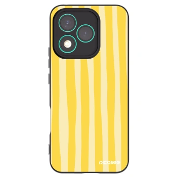 Picasee silikonowe czarne etui na Honor 400 Lite 5G - Lines lemon