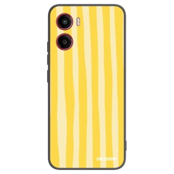 Picasee silikonowe czarne etui na Motorola Moto G05 - Lines lemon