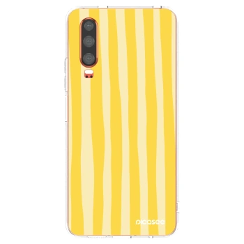 Picasee silikonowe przeźroczyste etui na Huawei P30 - Lines lemon