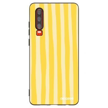 Picasee silikonowe czarne etui na Huawei P30 - Lines lemon