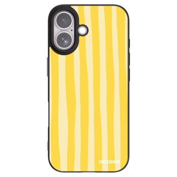Picasee silikonowe czarne etui na Apple iPhone 17 - Lines lemon
