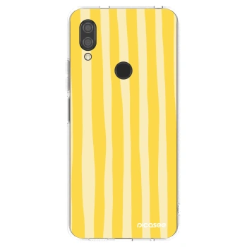 Picasee silikonowe przeźroczyste etui na Xiaomi Redmi 7 - Lines lemon