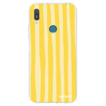 Picasee silikonowe przeźroczyste etui na Huawei Y6 2019 - Lines lemon