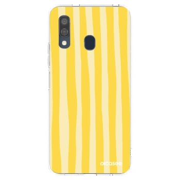 Picasee silikonowe przeźroczyste etui na Samsung Galaxy A40 A405F - Lines lemon
