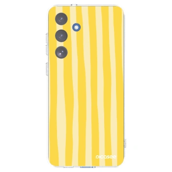 Picasee silikonowe przeźroczyste etui na Samsung Galaxy S25 FE 5G - Lines lemon