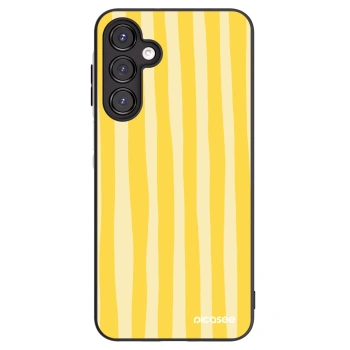 Picasee silikonowe czarne etui na Samsung Galaxy A16 4G - Lines lemon