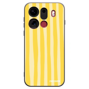 Picasee silikonowe czarne etui na OPPO Find X9 Pro - Lines lemon