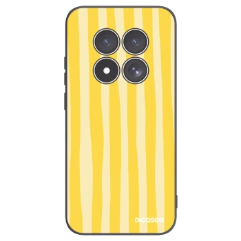 Picasee silikonowe czarne etui na Xiaomi Redmi Note 15 Pro 5G - Lines lemon