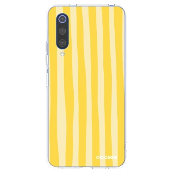 Picasee silikonowe przeźroczyste etui na Xiaomi Mi 9 SE - Lines lemon