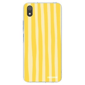 Picasee silikonowe przeźroczyste etui na Xiaomi Redmi 7A - Lines lemon