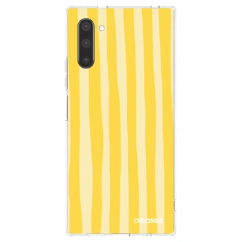 Picasee silikonowe przeźroczyste etui na Samsung Galaxy Note 10 N970F - Lines lemon
