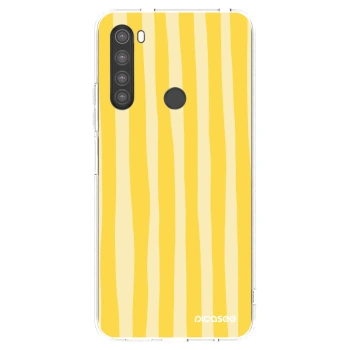 Picasee silikonowe przeźroczyste etui na Xiaomi Redmi Note 8 - Lines lemon