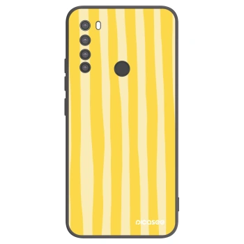 Picasee silikonowe czarne etui na Xiaomi Redmi Note 8 - Lines lemon