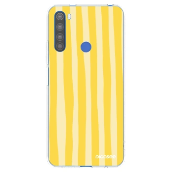 Picasee silikonowe przeźroczyste etui na Xiaomi Redmi Note 8T - Lines lemon
