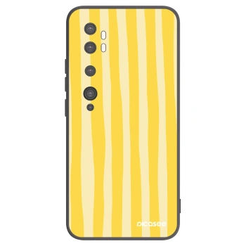 Picasee silikonowe czarne etui na Xiaomi Mi Note 10 (Pro) - Lines lemon
