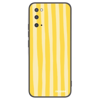 Picasee silikonowe czarne etui na Samsung Galaxy S20 G980F - Lines lemon