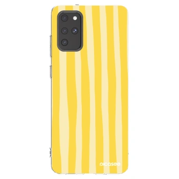 Picasee silikonowe przeźroczyste etui na Samsung Galaxy S20+ G985F - Lines lemon