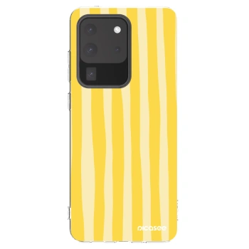 Picasee silikonowe przeźroczyste etui na Samsung Galaxy S20 Ultra 5G G988F - Lines lemon