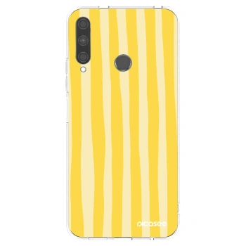 Picasee silikonowe przeźroczyste etui na Huawei P40 Lite E - Lines lemon