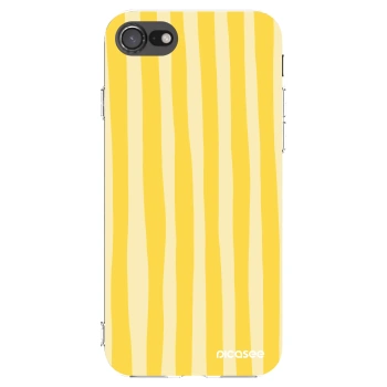 Picasee silikonowe przeźroczyste etui na Apple iPhone SE 2020 - Lines lemon