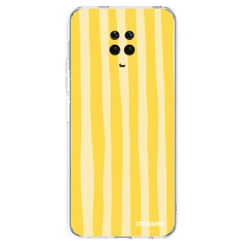 Picasee silikonowe przeźroczyste etui na Xiaomi Redmi Note 9 Pro - Lines lemon