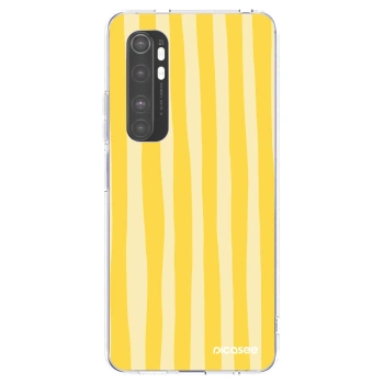 Picasee silikonowe przeźroczyste etui na Xiaomi Mi Note 10 Lite - Lines lemon
