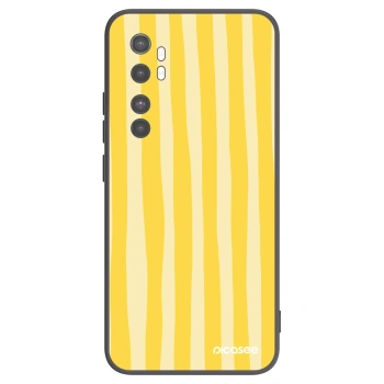 Picasee silikonowe czarne etui na Xiaomi Mi Note 10 Lite - Lines lemon