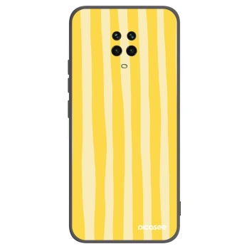 Picasee silikonowe czarne etui na Xiaomi Redmi Note 9S - Lines lemon