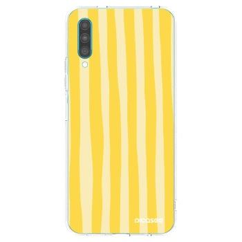 Picasee silikonowe przeźroczyste etui na Samsung Galaxy A30s A307F - Lines lemon