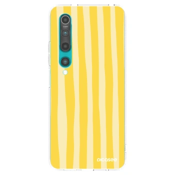 Picasee silikonowe przeźroczyste etui na Xiaomi Mi 10 - Lines lemon
