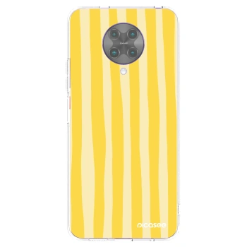 Picasee silikonowe przeźroczyste etui na Xiaomi Poco F2 Pro - Lines lemon
