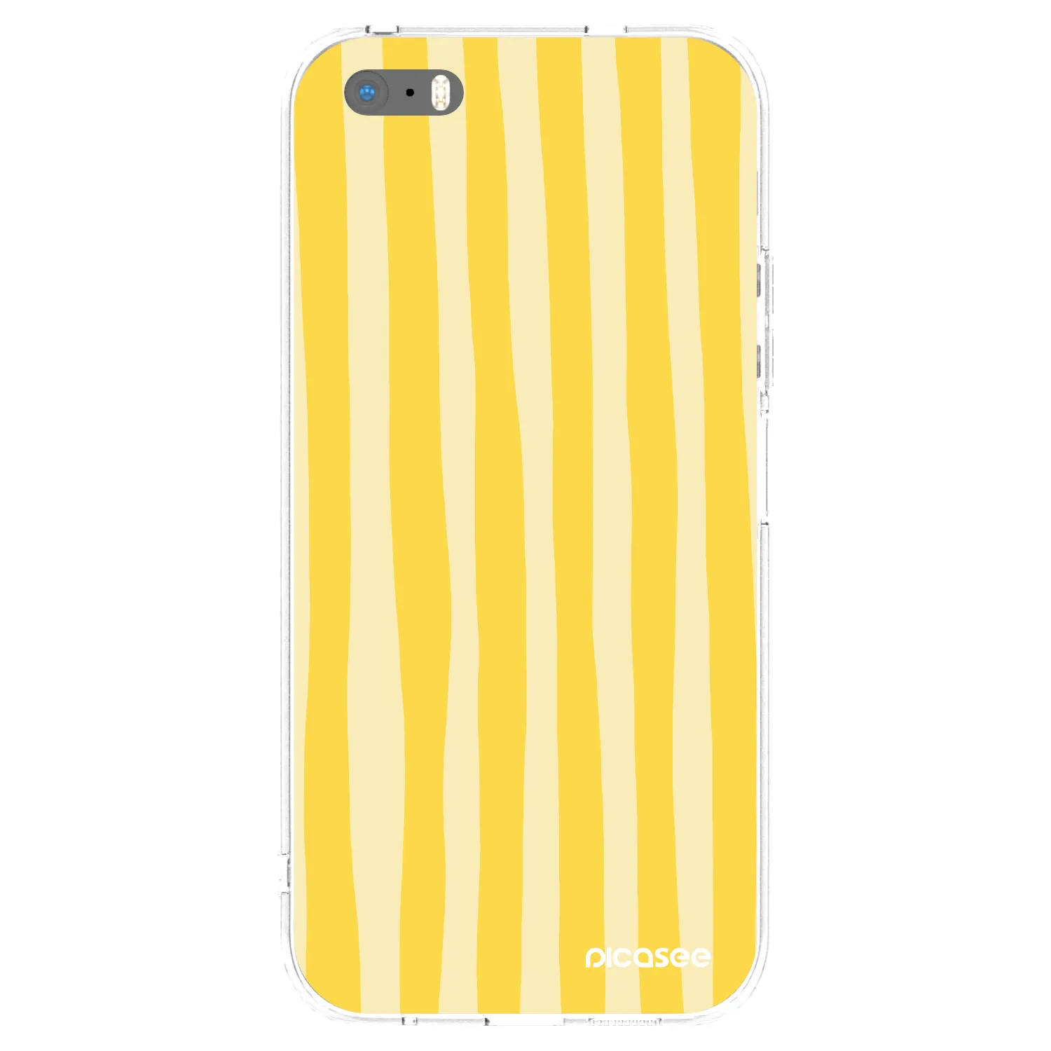 Picasee silikonowe przeźroczyste etui na Apple iPhone 5/5S/SE - Lines lemon