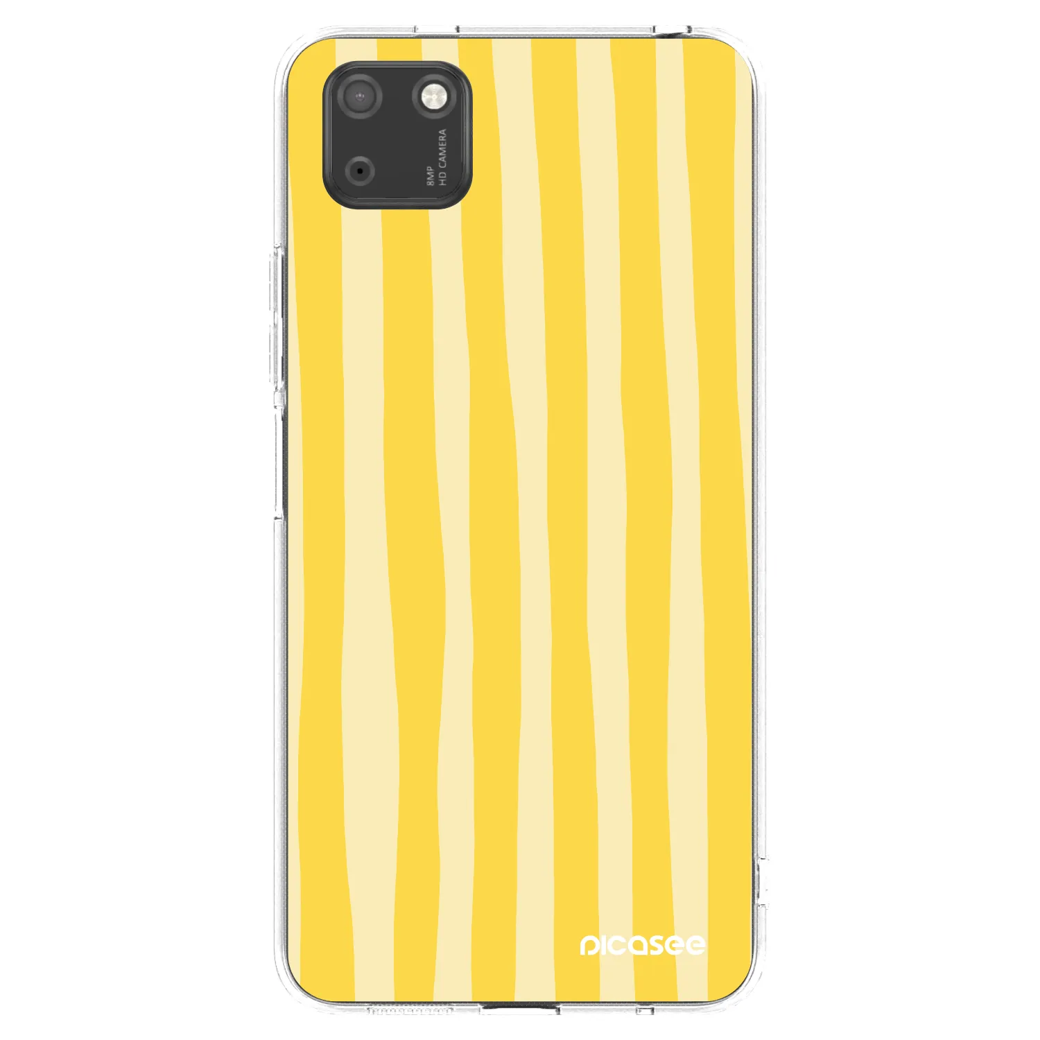 Picasee silikonowe przeźroczyste etui na Huawei Y5P - Lines lemon
