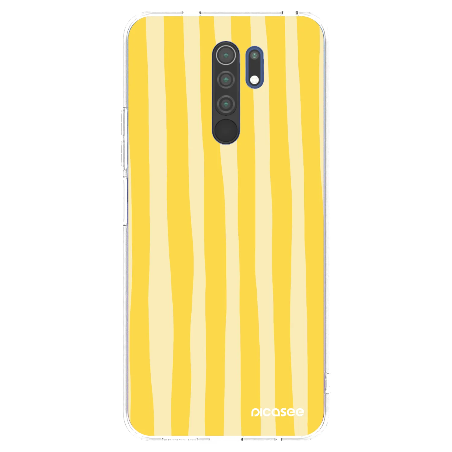 Picasee silikonowe przeźroczyste etui na Xiaomi Redmi 9 - Lines lemon