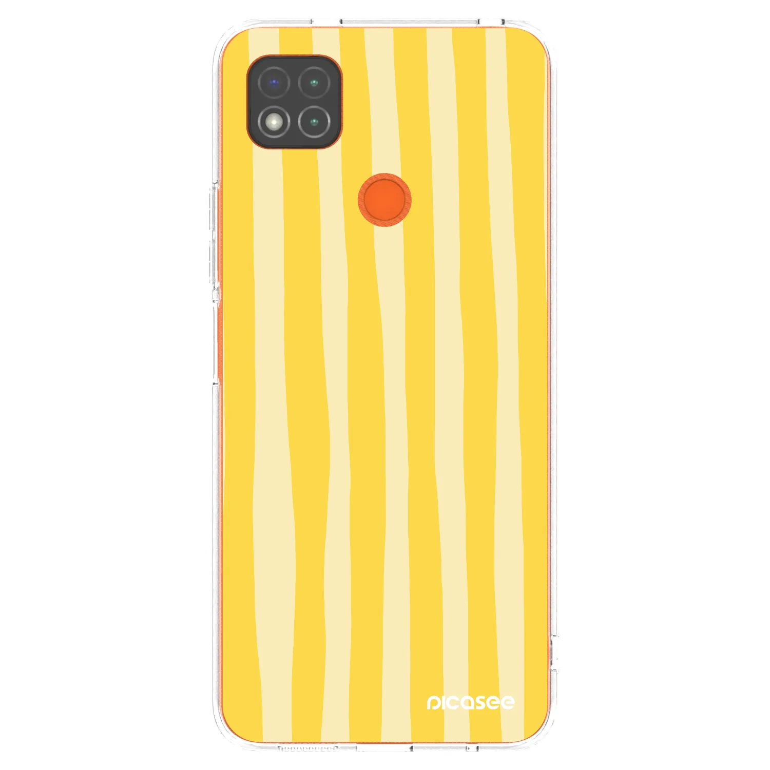 Picasee silikonowe przeźroczyste etui na Xiaomi Redmi 9C - Lines lemon