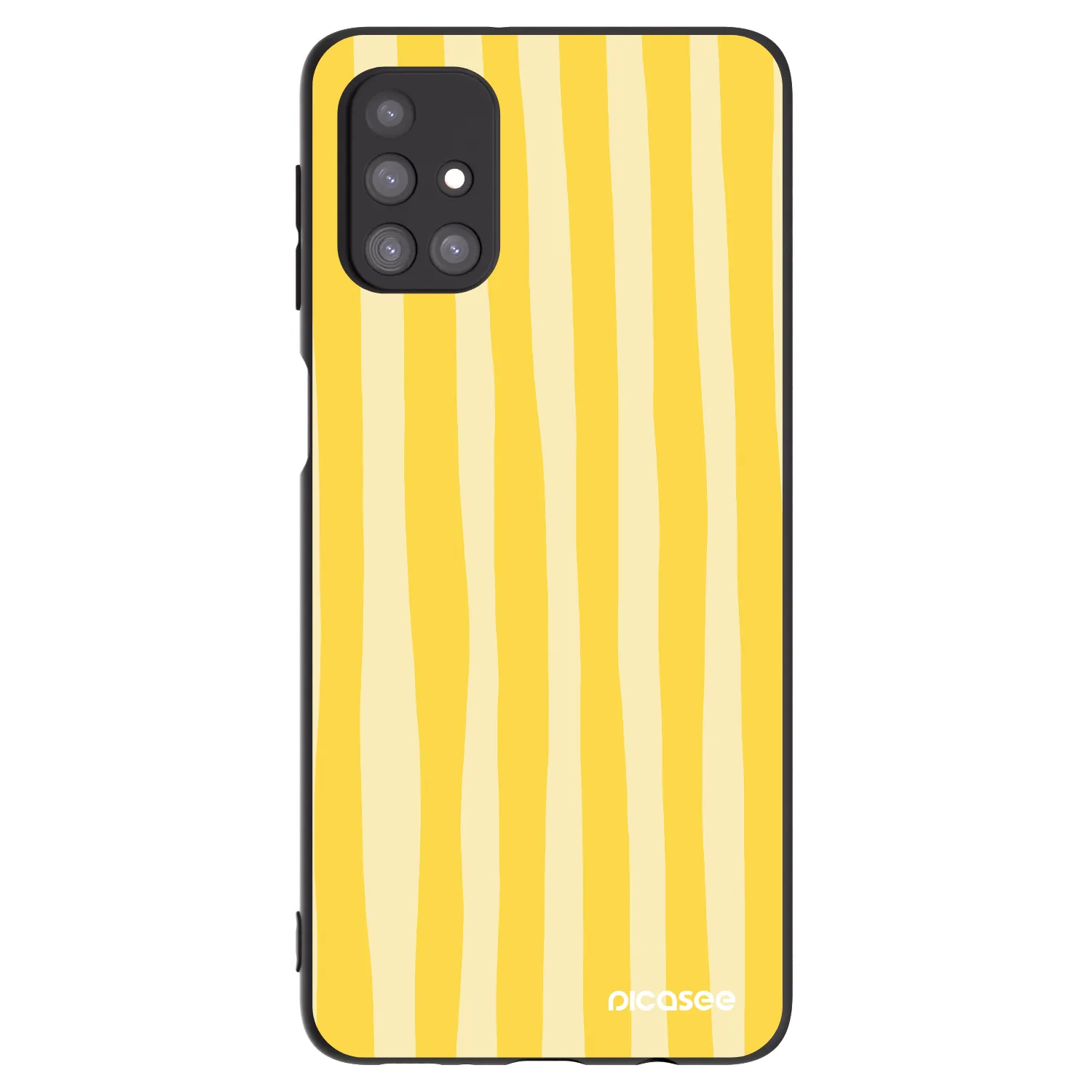 Picasee silikonowe czarne etui na Samsung Galaxy M31s - Lines lemon