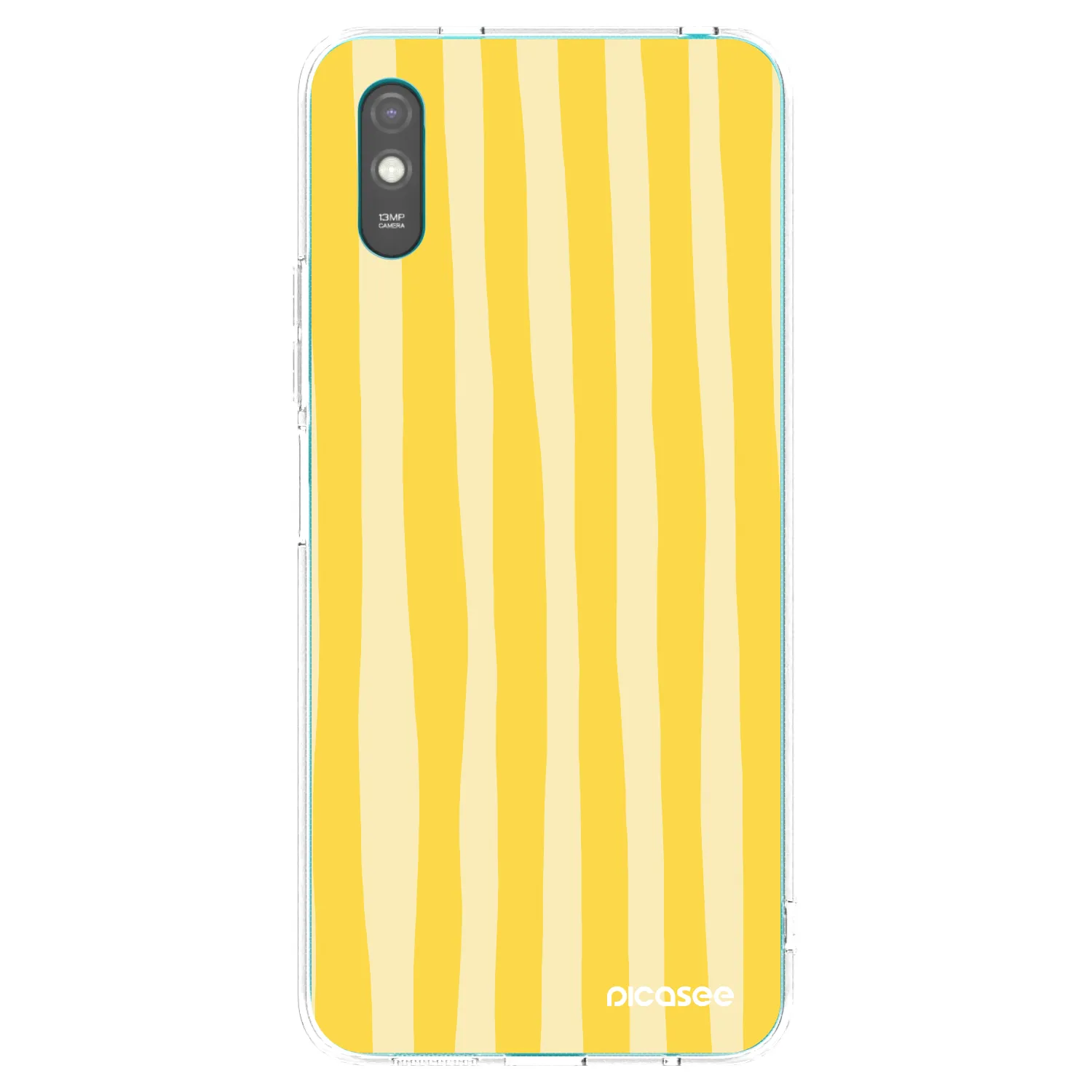 Picasee silikonowe przeźroczyste etui na Xiaomi Redmi 9A - Lines lemon
